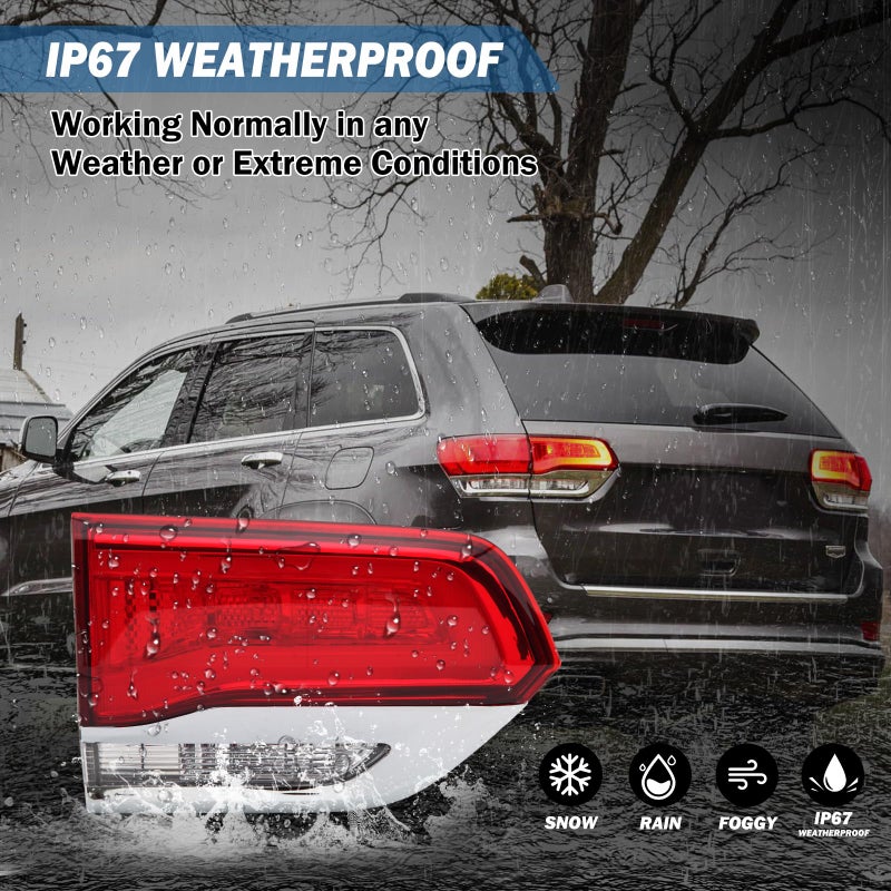 Clidr Inner Tail light for 2014-2021 Jeep Grand Cherokee Laredo/Limited/Overland/Summit CH2802105 68110047AB Driver Side (Left) - Image 4